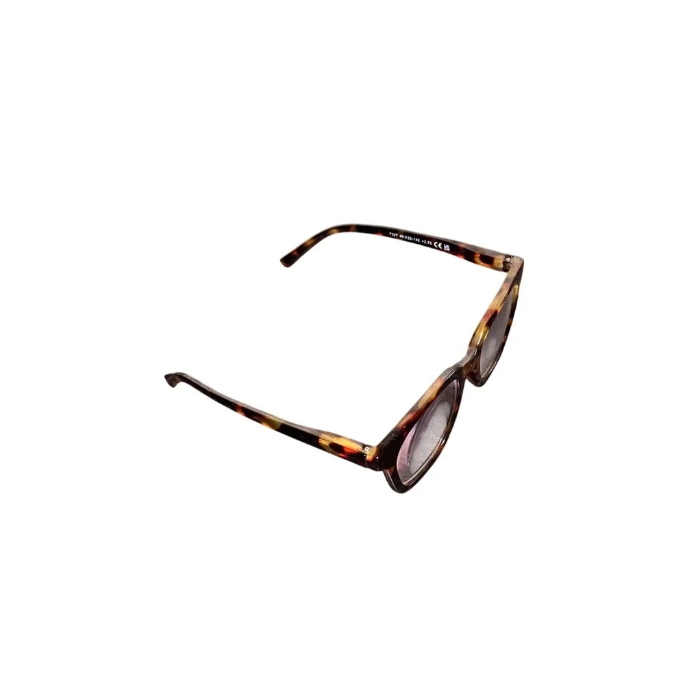 Reading Glasses Women +2.75 Brown Tortoise Shell 7327 Square Frame EX